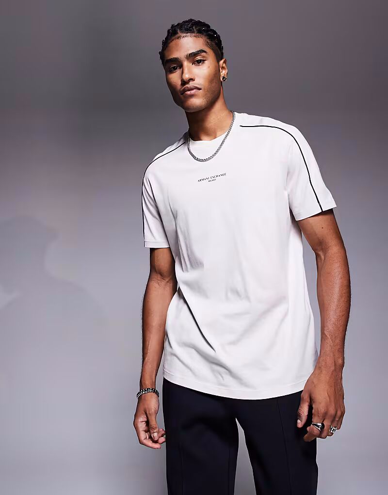 

Футболка с короткими рукавами и центральным логотипом белого цвета Armani Exchange, Белый, Футболка с короткими рукавами и центральным логотипом белого цвета Armani Exchange