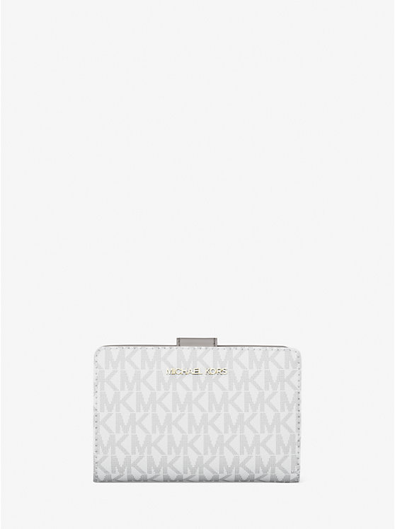 

Средний складной кошелек с фирменным логотипом Jet Set Michael Kors, белый