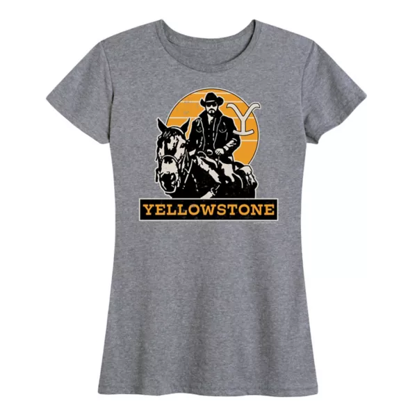 

Женская футболка с принтом лошади Yellowstone Rip Licensed Character, серый