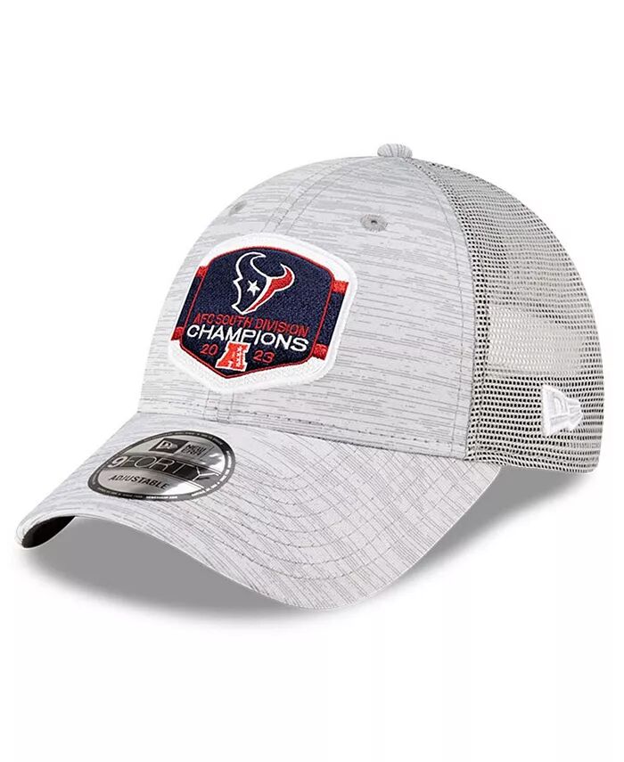 

Мужская серо-лиловая кепка Houston Texans 2023 AFC South Division Champions Locker Room Trophy Collection 9FORTY Trucker Adjustable Hat New Era