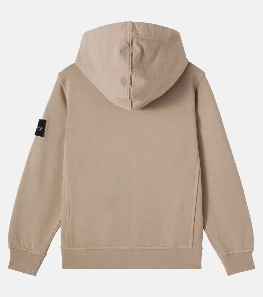 Толстовка на молнии из хлопкового трикотажа Compass Stone Island Junior, бежевый — фото 2