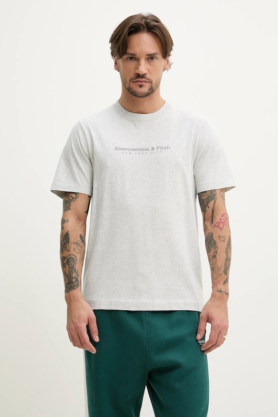 

Хлопковая футболка Abercrombie & Fitch, серый