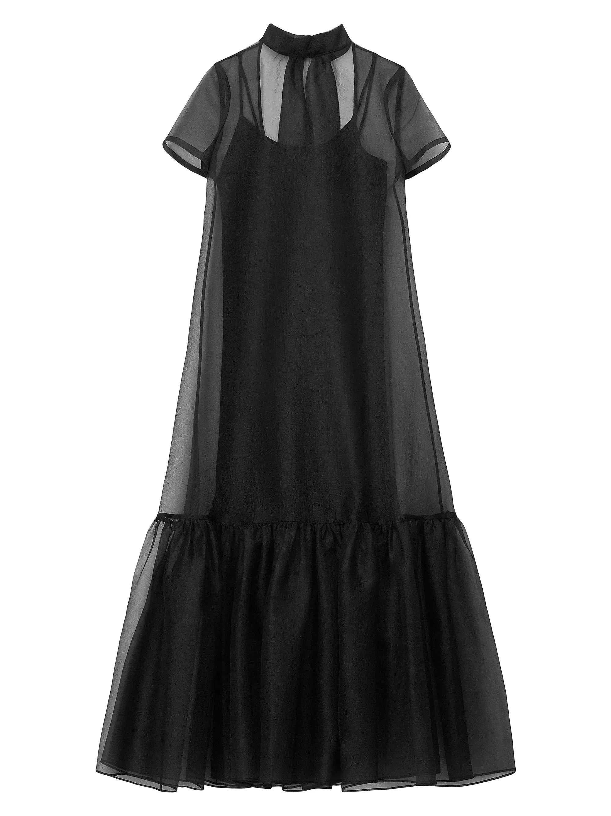 

Женское платье STAUD Calluna Organza длиной до пола, черное