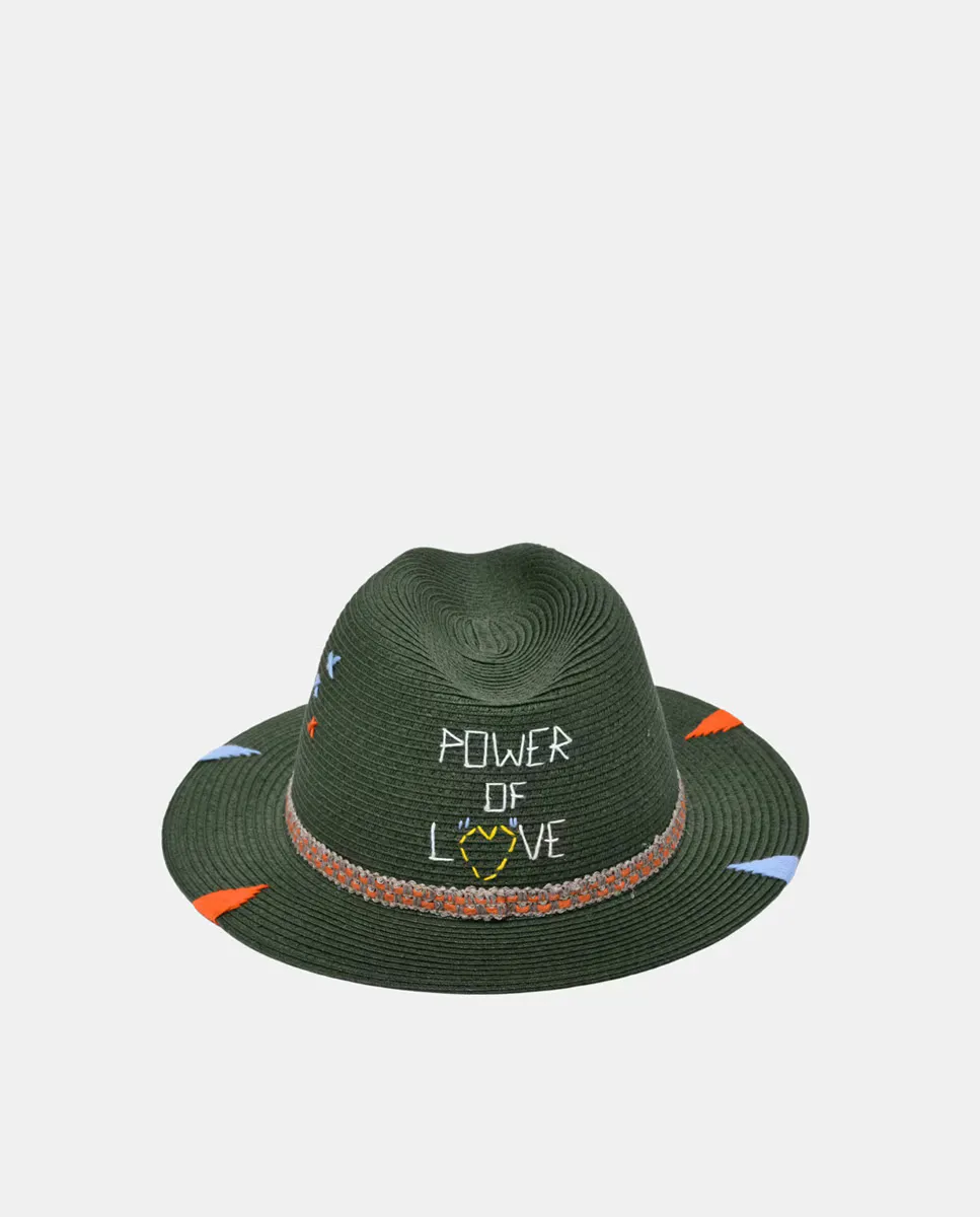 

Соломенная шляпа с надписью The hat gang, зеленый