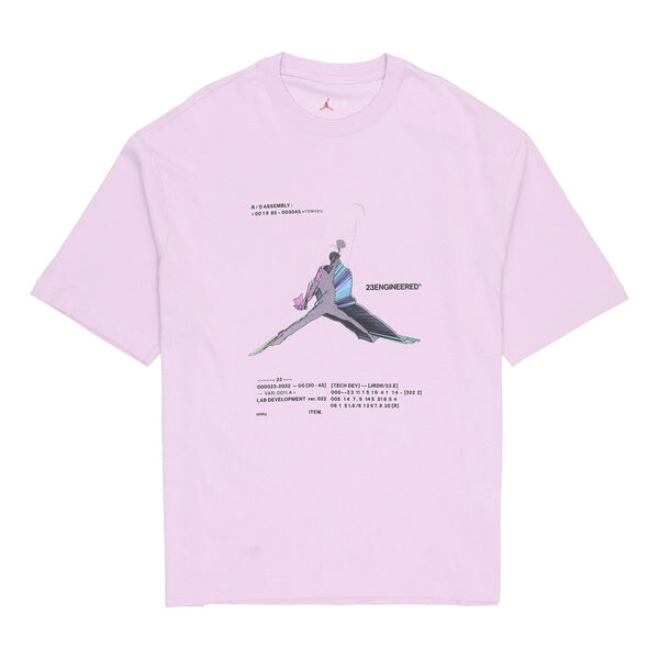 

Футболка Air Jordan 23 Engineered Casual Breathable Large Logo Printing Round Neck Short Sleeve Pink Purple, розовый