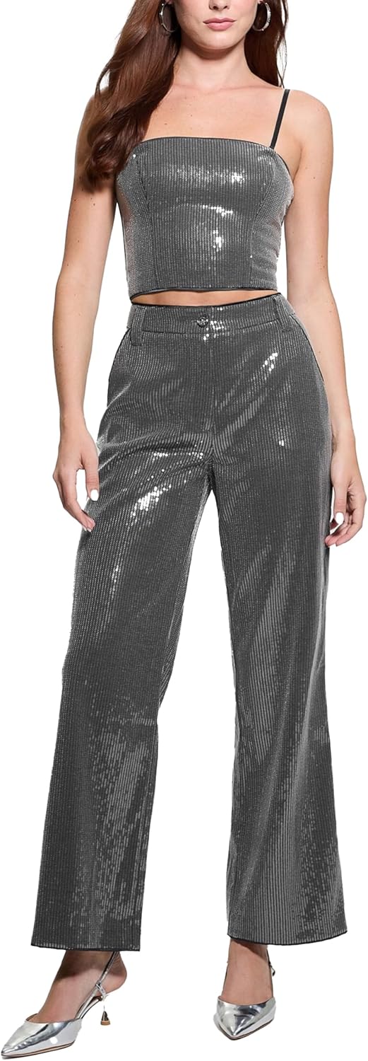 

GUESS Женские брюки Cassia с пайетками, Night Stone Multi