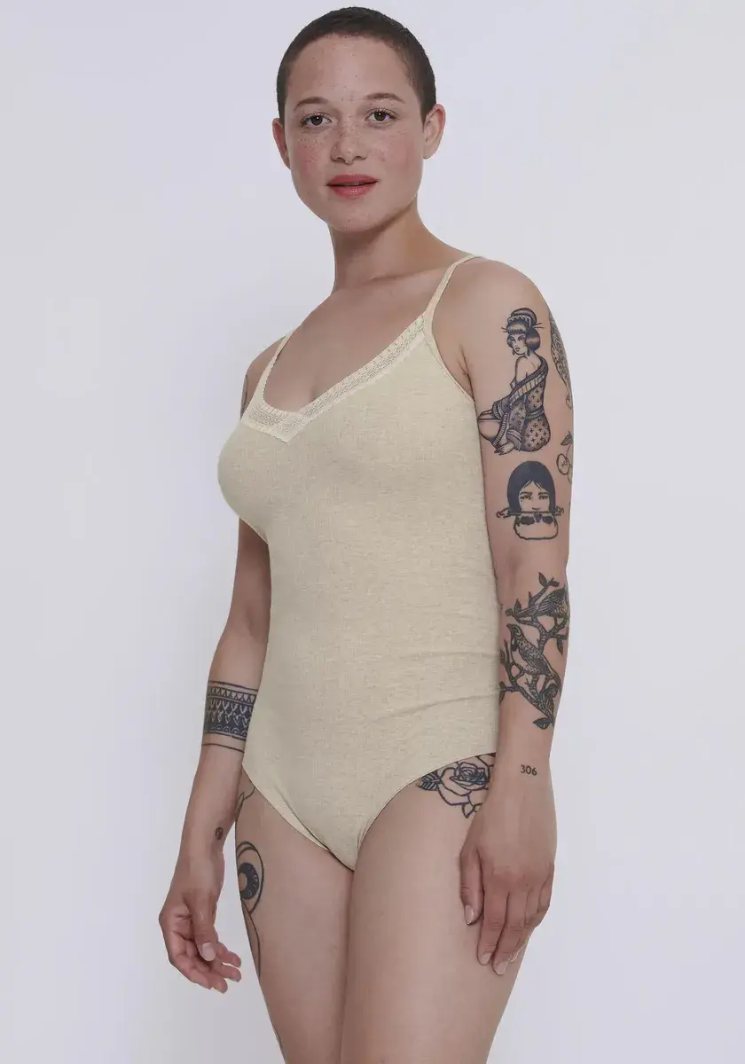 

Боди sloggi "GO Ribbed Body", кружево, цвет Grey Combination