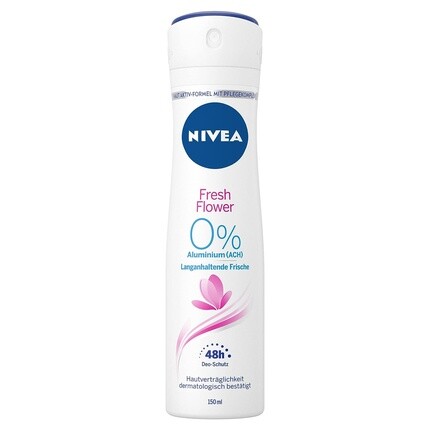 

NIVEA Fresh Flower Deo Spray 150 мл — Дезодорант без алюминия (ACH) со свежим цветочным ароматом — 48-часовая защита и уникальная формула INFINIFRESH