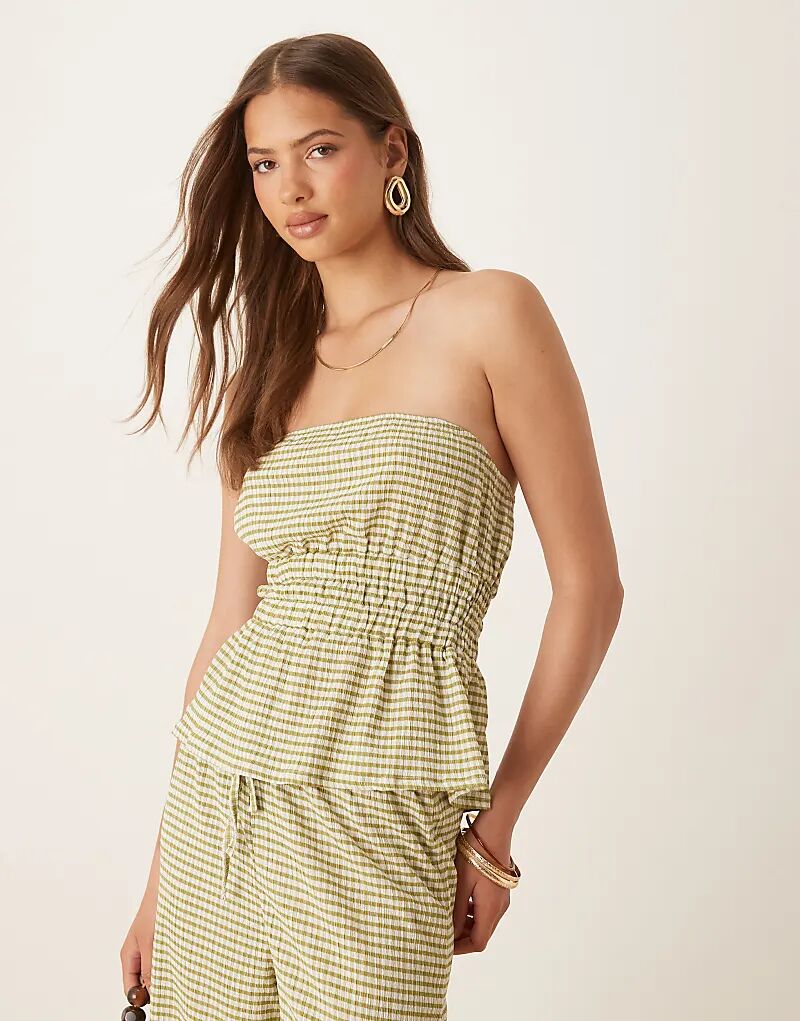 

Комбинезон-бандо ASOS DESIGN в зеленую клетку