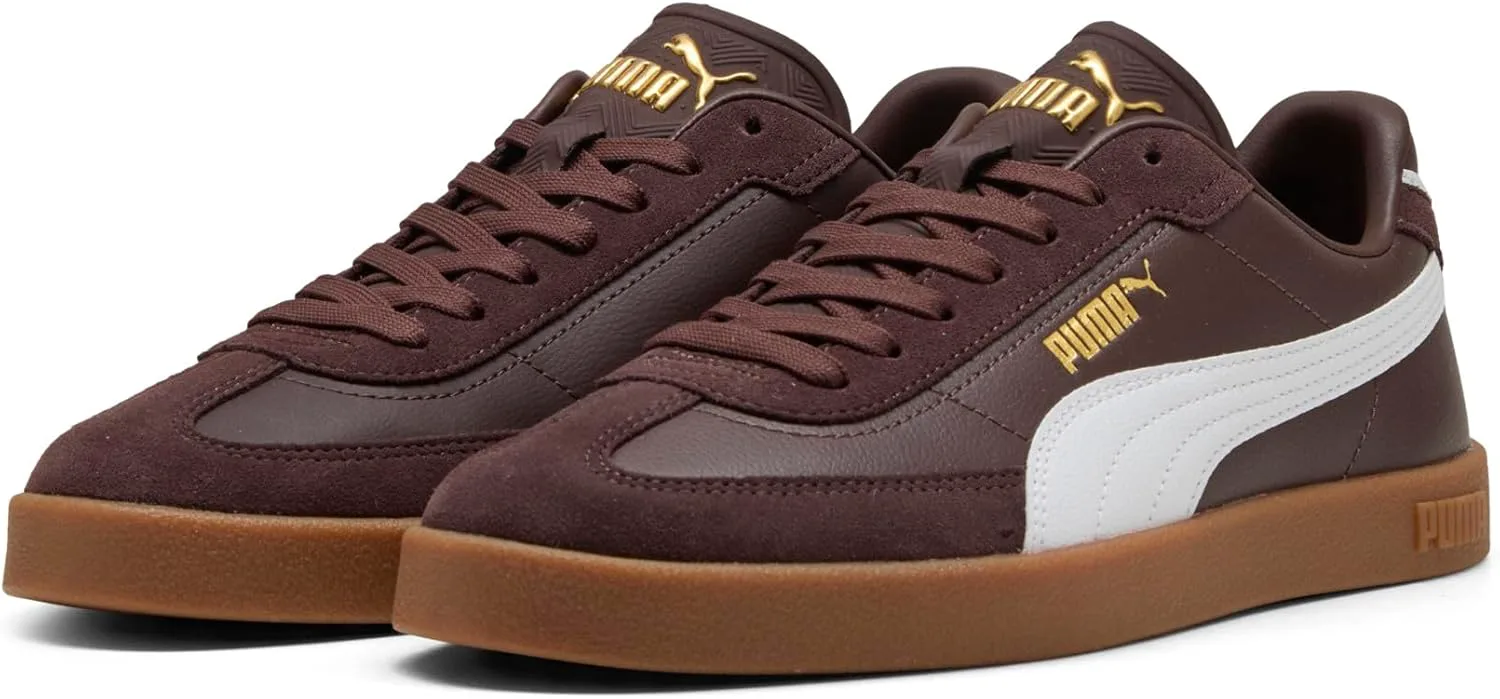 Мужские замшевые кроссовки PUMA Club II Era на шнуровке, повседневные - синие, коричневый/белый — фото 2