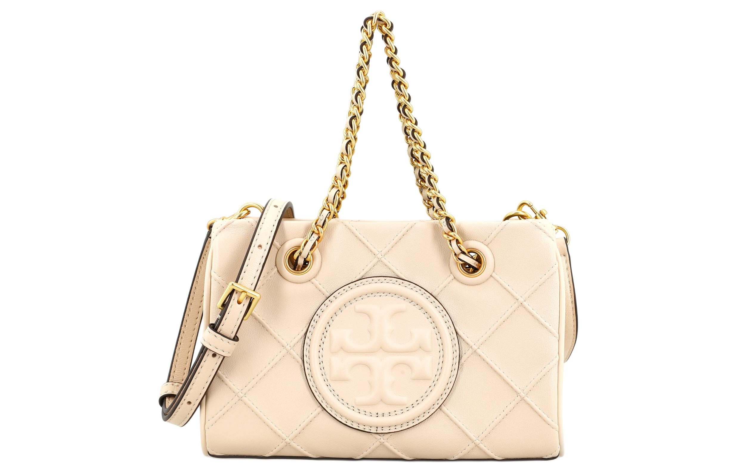 

Сумка-шоппер Fleming Sheepskin мини женская кремово-белая TORY BURCH