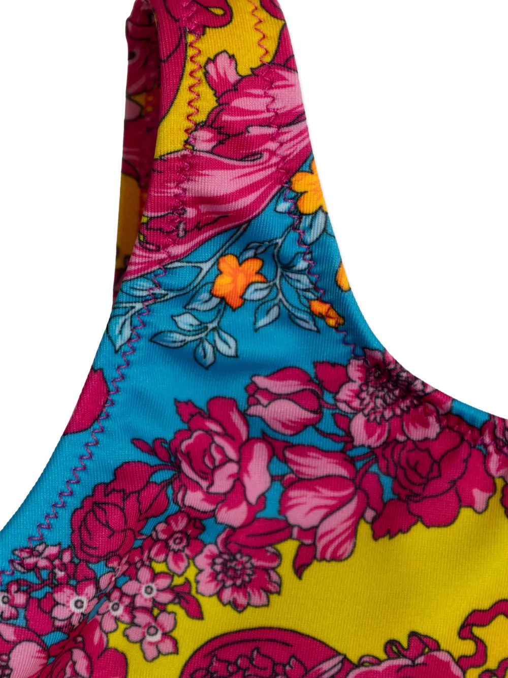 Купальник с цветочным принтом и принтом Медузы Versace Kids, желтый — фото 3