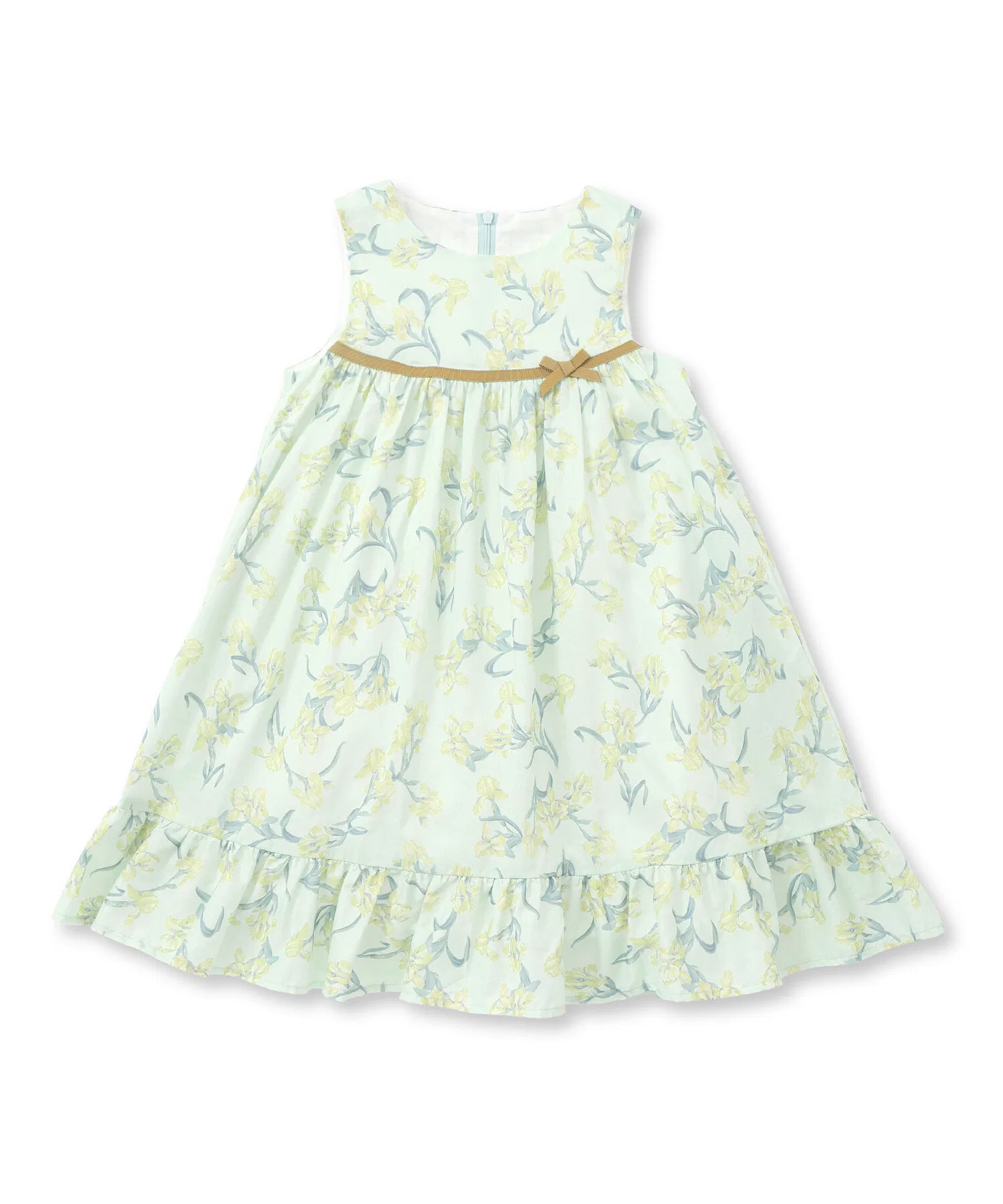Детское платье с цветочным принтом BeBe French Iris, зелёное