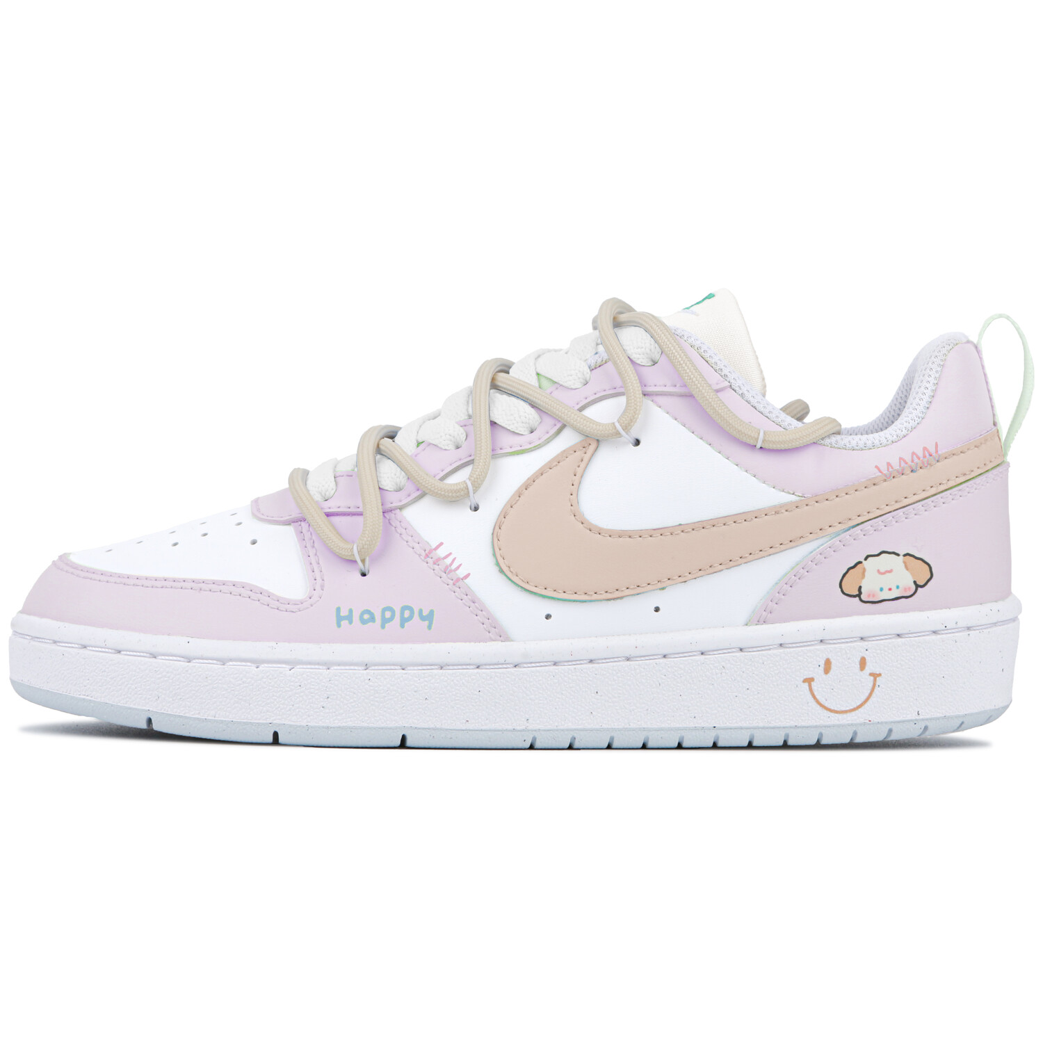 

Кроссовки Nike Court Borough Skateboard Shoes Women's Low-Top White Pink, Белый, Кроссовки Nike Court Borough Skateboard Shoes Women's Low-Top White Pink