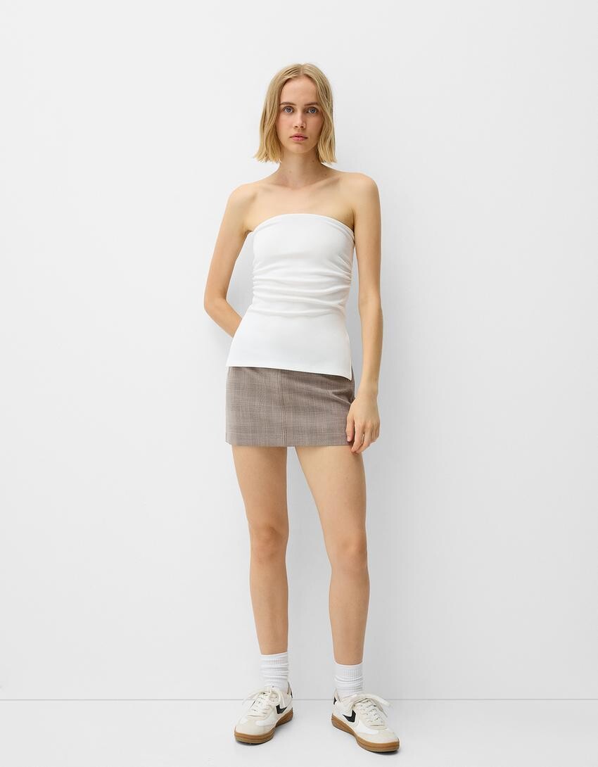 

Мини-Юбка Bershka, коричневый