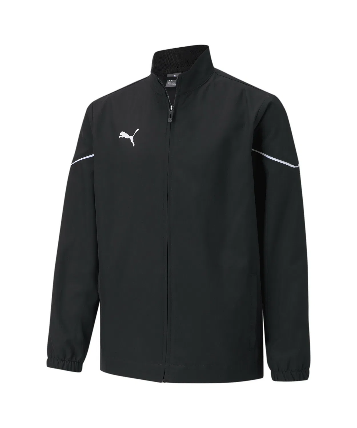 Детская футбольная куртка Puma Teamrise с боковыми полосками, полиэстер, 120-160 см, чёрный/белый