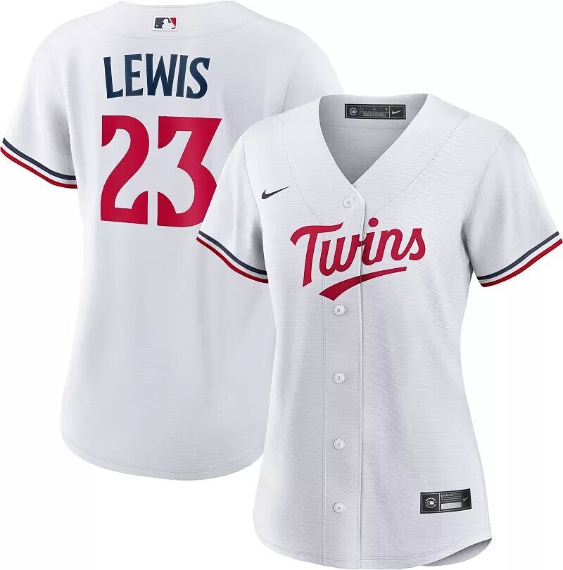 

Женская белая майка Nike Minnesota Twins Royce Lewis #23 Cool Base