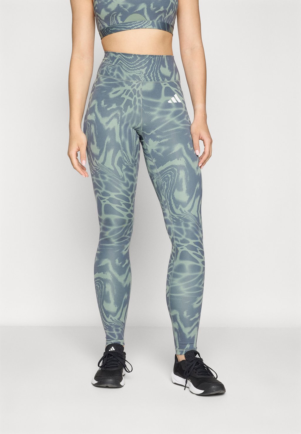 

Леггинсы OPTIME ESSENTIALS STASH POCKET FULL LENGTH LEGGINGS Adidas Performance, зеленый