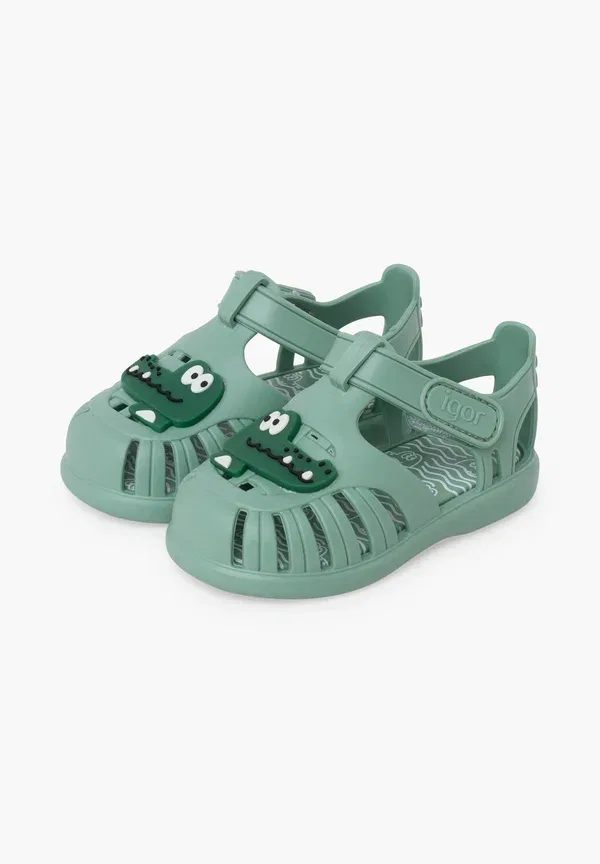 Сандалии детские Cangrejeras niños tobby animales sandals Igor, цвет зелёный матча — фото 2