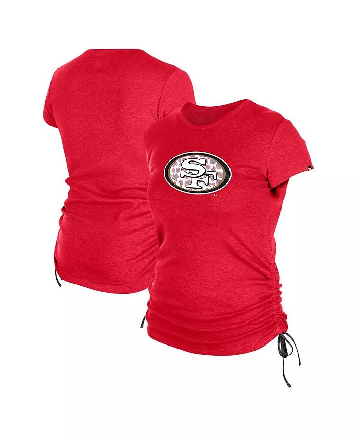 

Женская красная футболка San Francisco 49ers с рюшами по бокам New Era