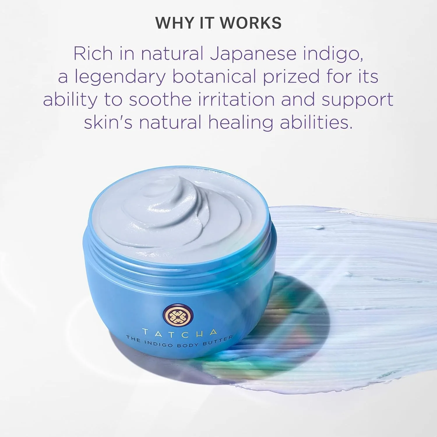 TATCHA The Indigo Body Butter | Успокаивающий шелковистый крем для тела при сухости кожи и экземе, 200 мл | 6,8 унции — фото 3