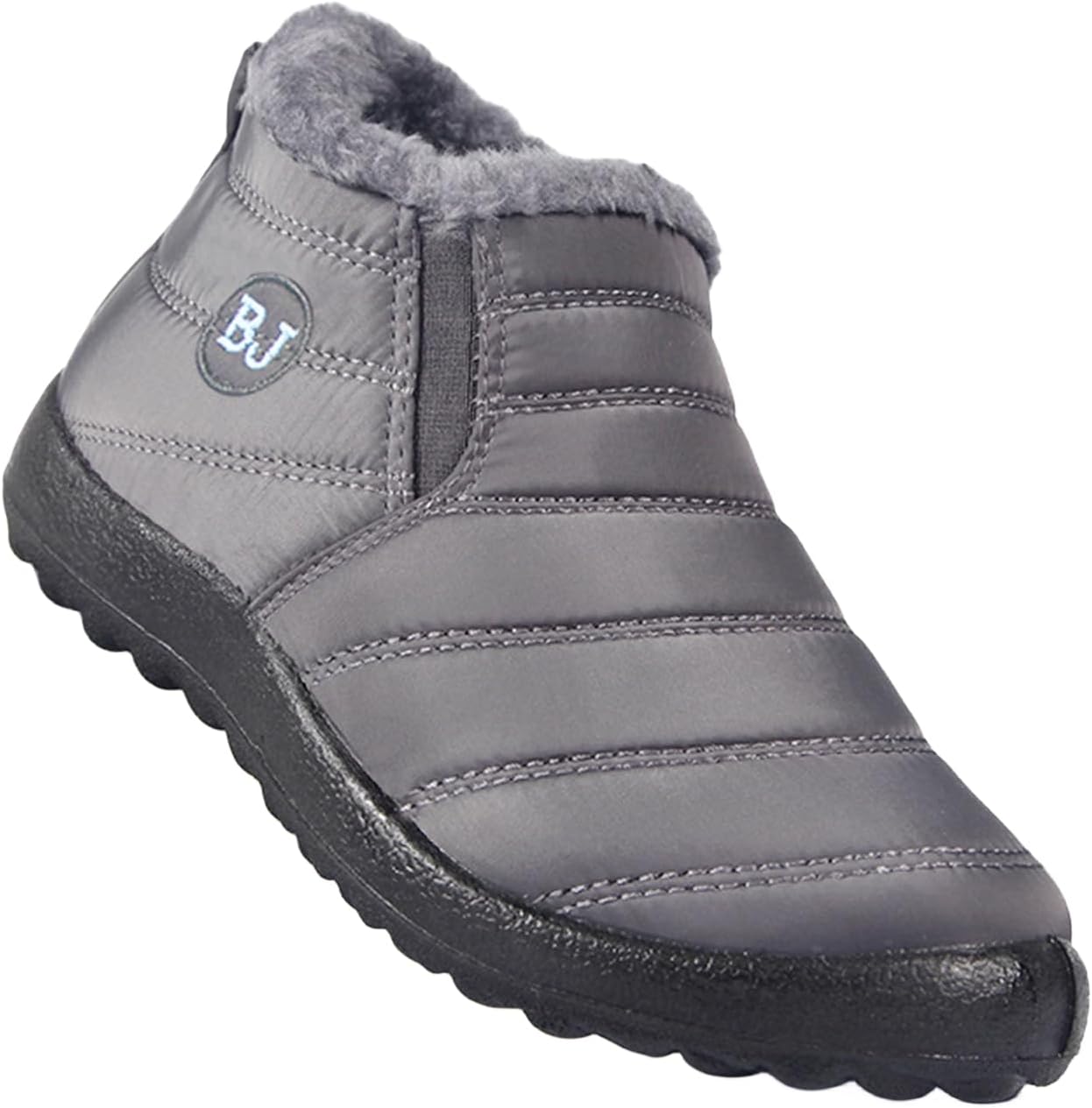 

Женские зимние снегоходные сапоги, нескользящие, теплые ботинки с меховой подкладкой, противоскользящие, на щиколотку, водонепроницаемые, удобные, для прогулок и выхода на улицу, плоская подошва, легкая мужская обувь Zyuoel, серый