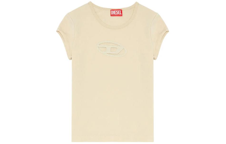 DIESEL Футболка Regular женская бежевая желтая — фото 3