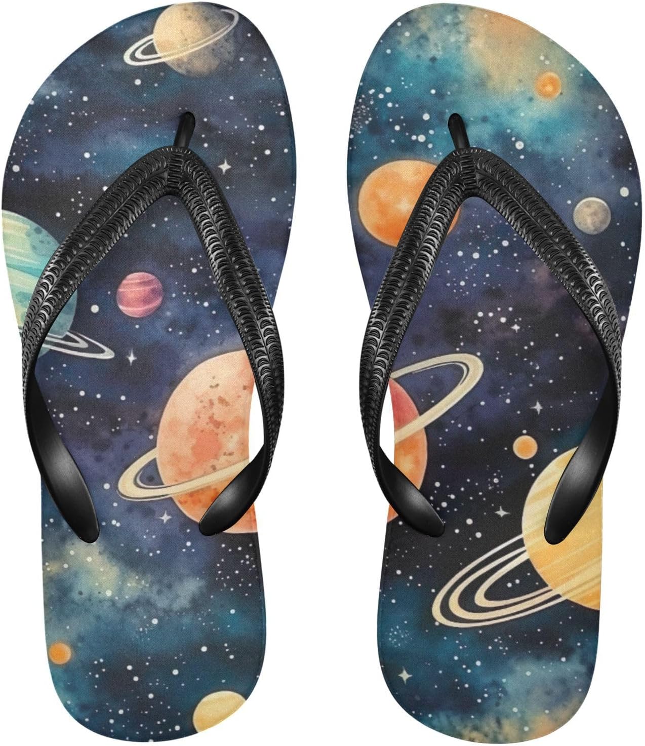 

Женские и мужские летние пляжные шлепанцы Space Planet Galaxy, повседневные сандалии для душа Kfbe