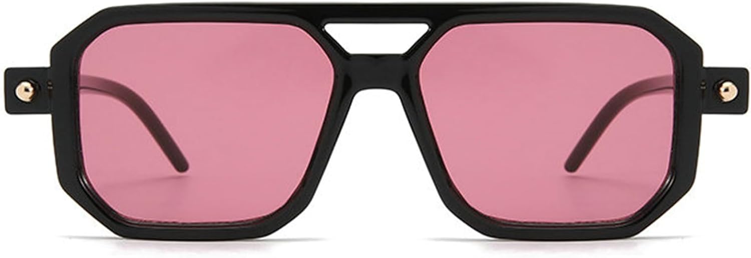 

Солнцезащитные очки Willochra Vintage Double Bridge Squar Flat Pilot Sunglasses для женщин и мужчин, классическая ретро-оправа в стиле 70-х, стильные, с защитой от УФ-излучения UV400, C7