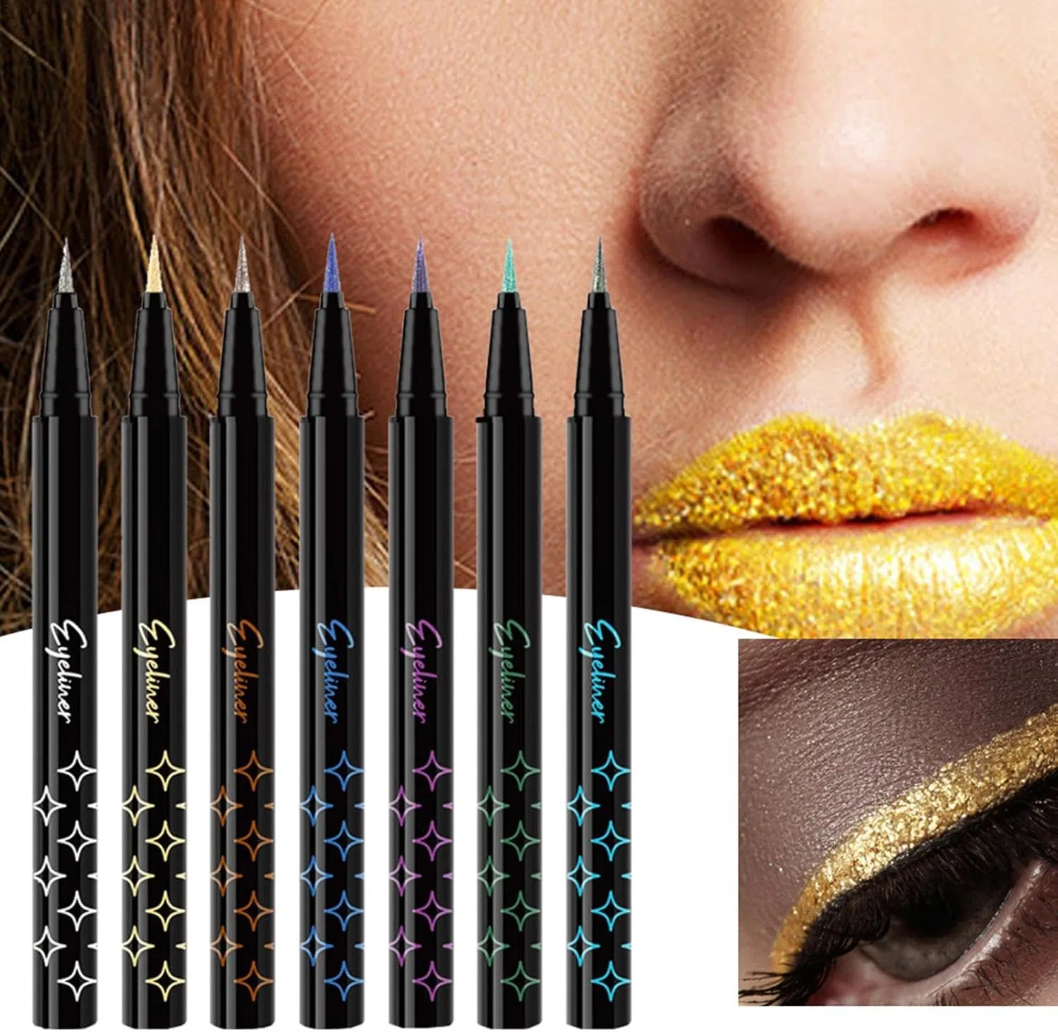 Набор для макияжа Glitter Liquid Eyeliner 7 цветов, 0.03 fl oz — фото 3