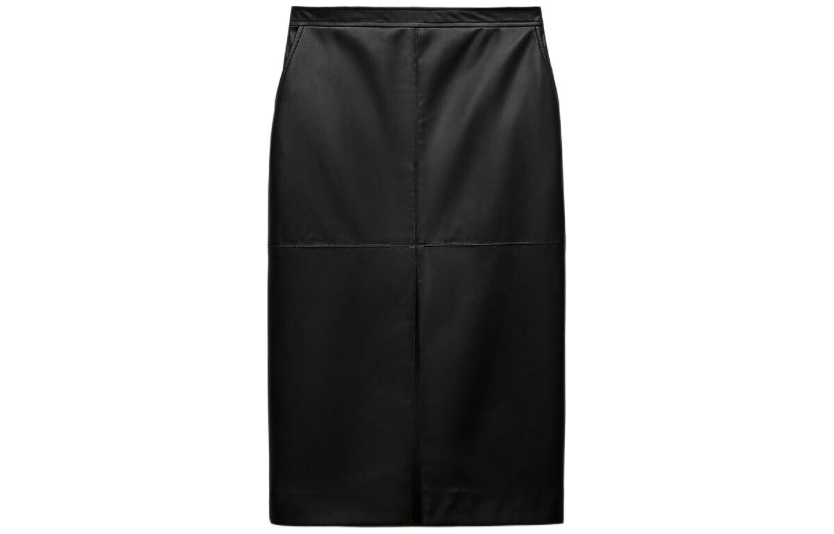 

Повседневная длинная юбка женская черная Zara