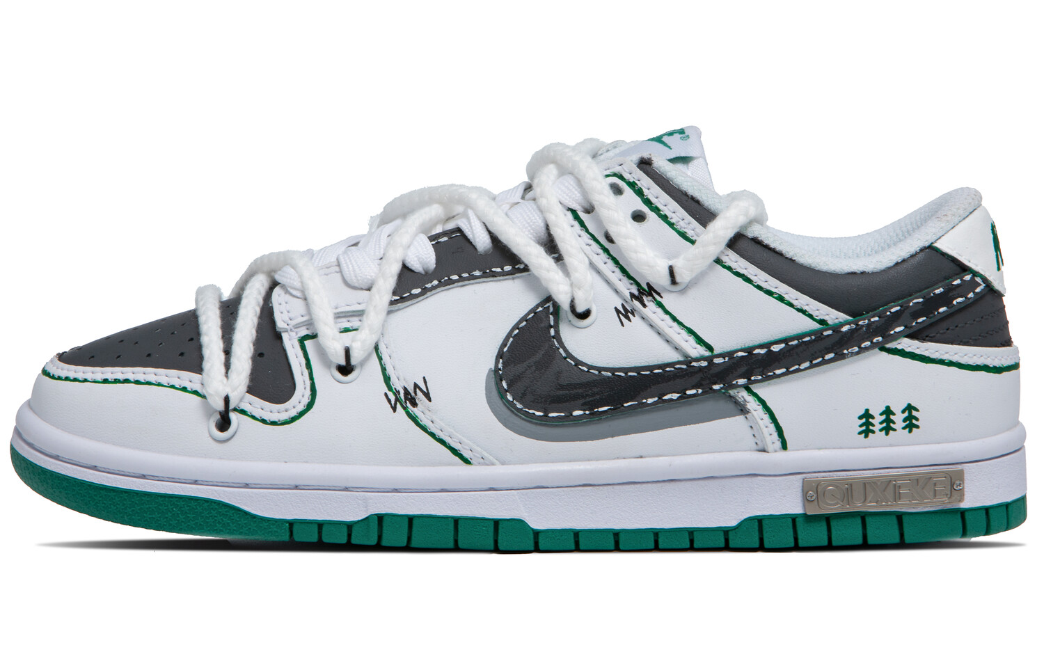 

Кроссовки Nike Dunk Skateboarding Shoes Men Low-top Green/White, цвет Jasper