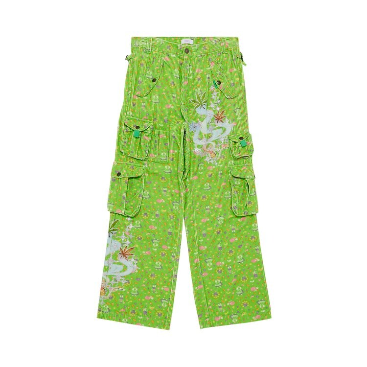 

Брюки ERL Corduroy Printed Cargo Pants, зеленый