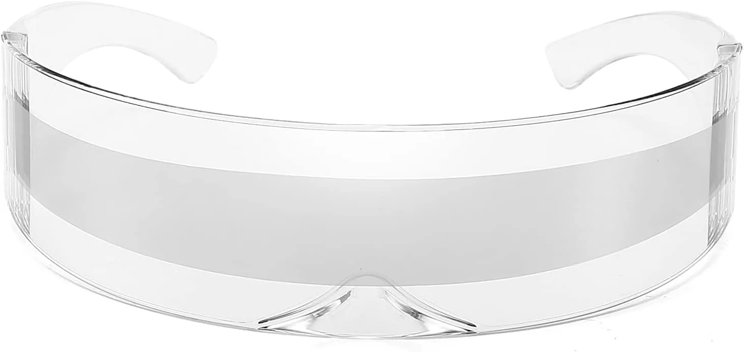 

Футуристические солнцезащитные очки Dollger в стиле Y2K, космический циклоп, обтекаемая форма, без оправы, полупрозрачные зеркальные линзы, Clear