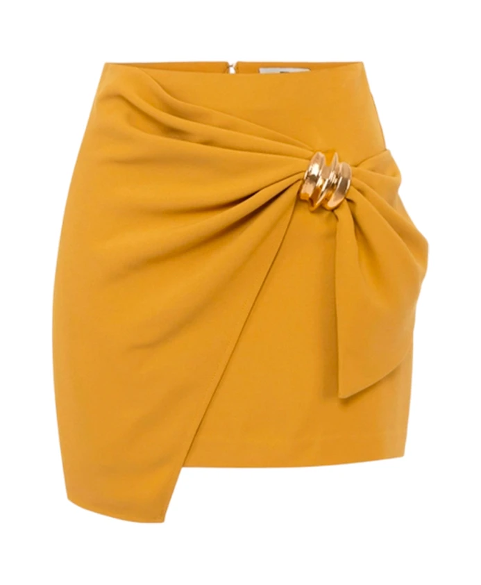 

Асимметричная мини-юбка с украшениями Elisabetta Franchi, желтый