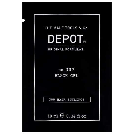 

Депо, НЕТ. 307 Black Gel, Гель для моделирования черных волос, временно закрашивает седину с помощью глицерина, 10 мл, Depot