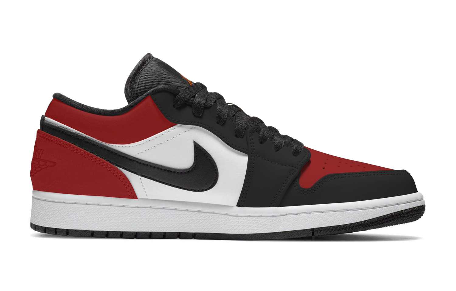 Jordan Air 1 Abrasion Resistant Low top Vintage Basketball Shoes мужские черно-красные — фото 4