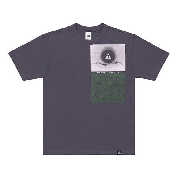 

Футболка acg nature funny printing loose sports round neck short sleeve purple dark purple Nike, фиолетовый