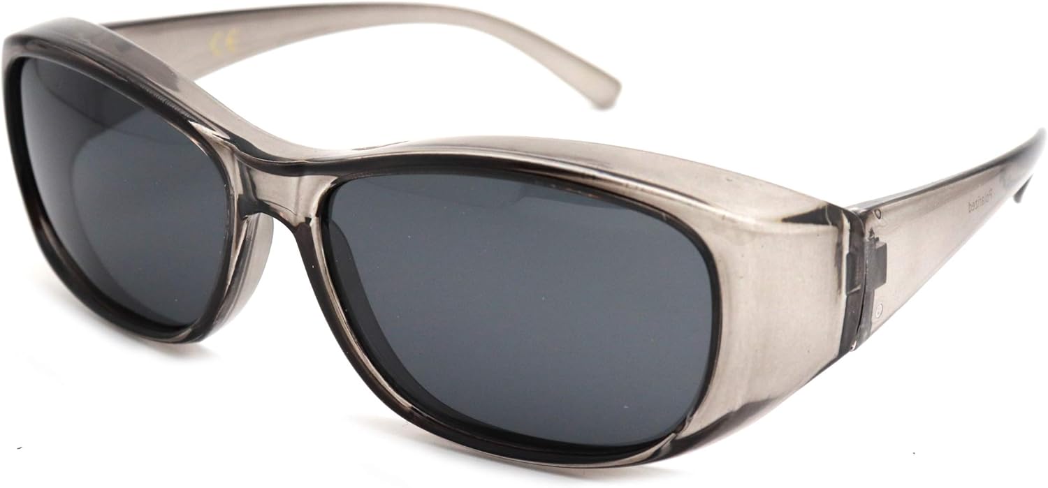 

Защитные накладки на линзы солнцезащитных очков Colorviper Fitover Lens Covers, надеваемые поверх линз поляризованных очков, модель St7659pl COLOR VIPER, Small A1: Shiny Grey Polarized