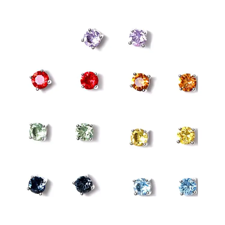 

Lady Go Серьги-гвоздики из серебра 925 пробы с искусственным кристаллом Unisex Faux Crystal