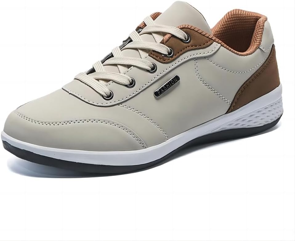 

Мужские модные кроссовки повседневные для улицы, комфортные, противоскользящие, дышащие, для ходьбы и бега, с шнуровкой, простые обувь для путешествий Asifn, бежевый