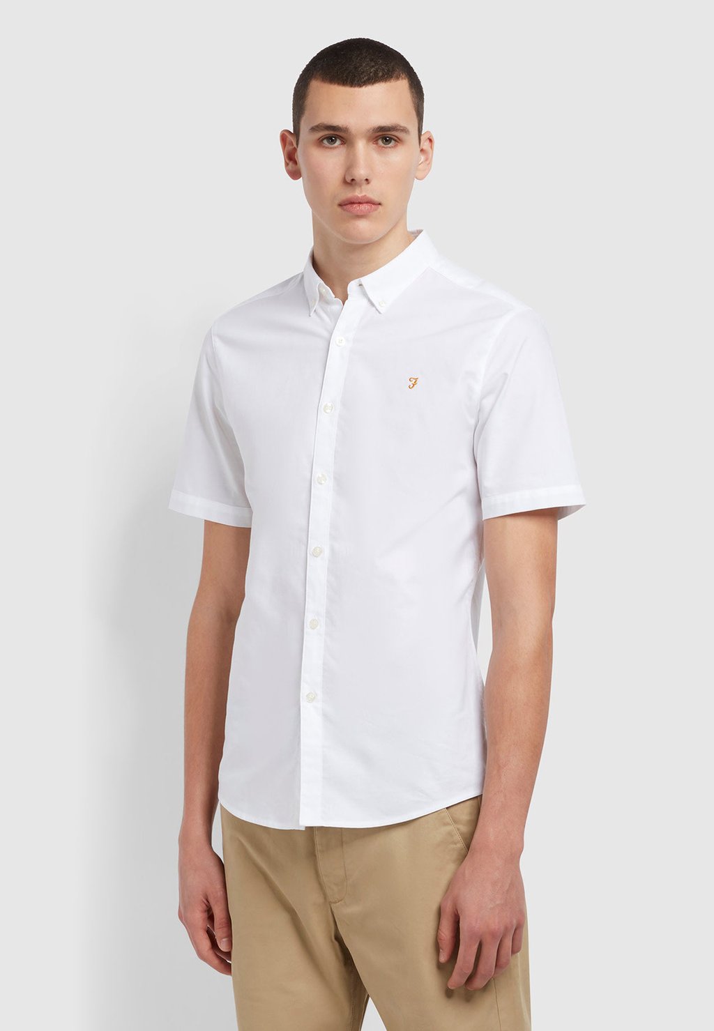 

Рубашка BREWER SHORT SLEEVE SLIM FIT OXFORD SHIRT Farah, белый