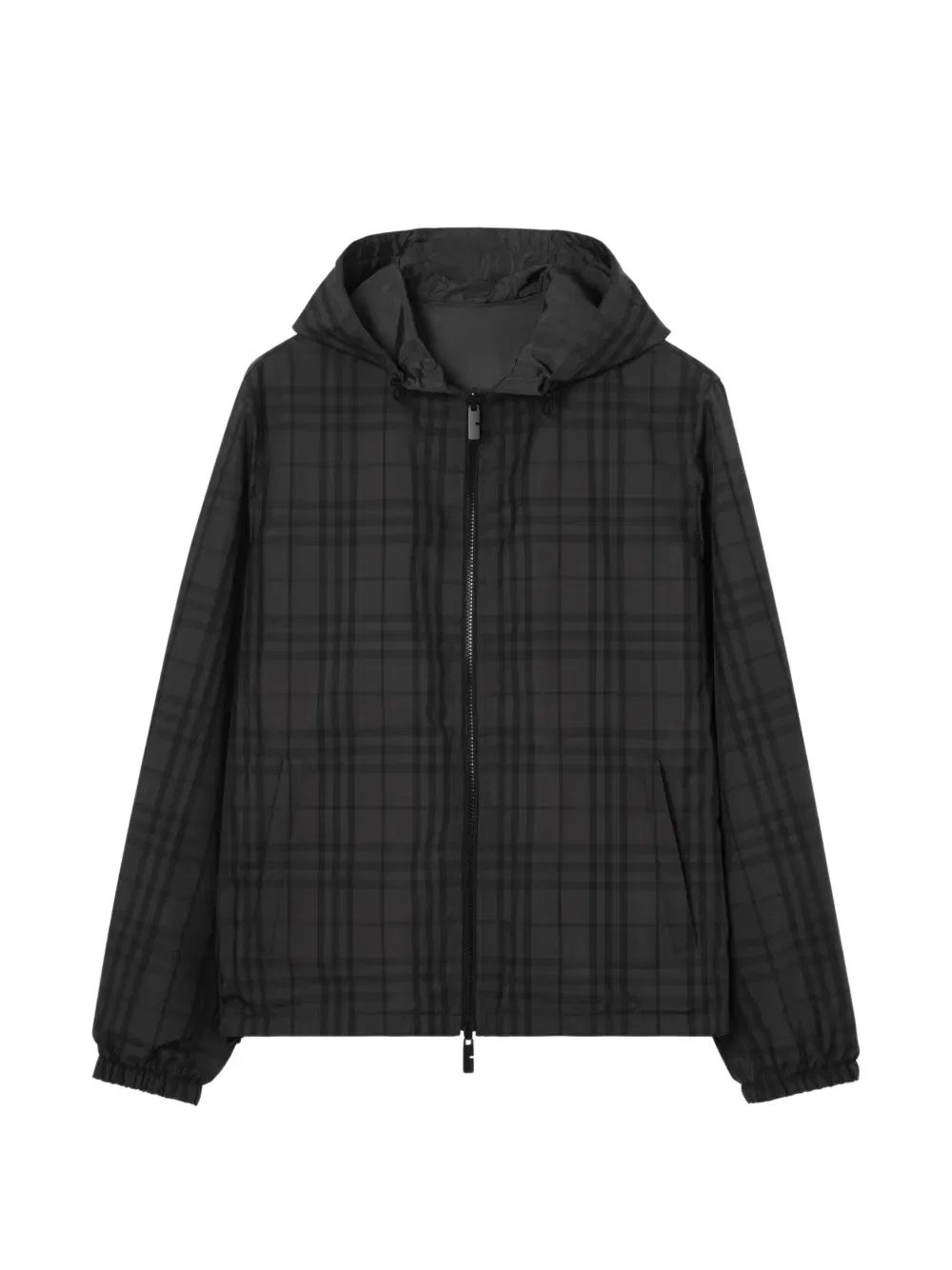 Куртка Burberry двусторонняя с капюшоном, клетчатая, серый