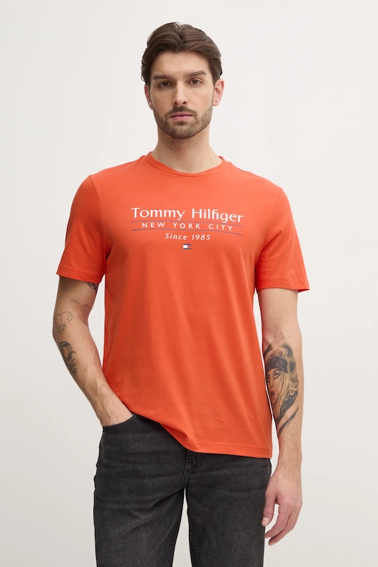 

Хлопковая футболка Tommy Hilfiger, оранжевый
