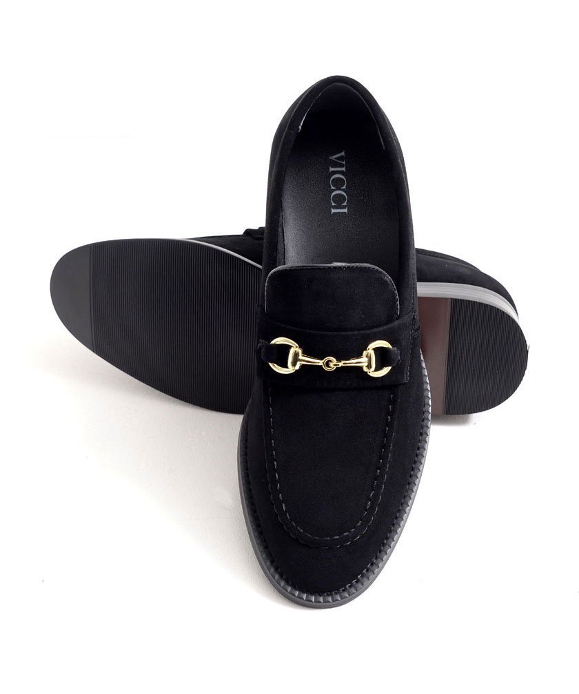 Лоферы Vicci Gold Bit, BLK-S (black suede)
