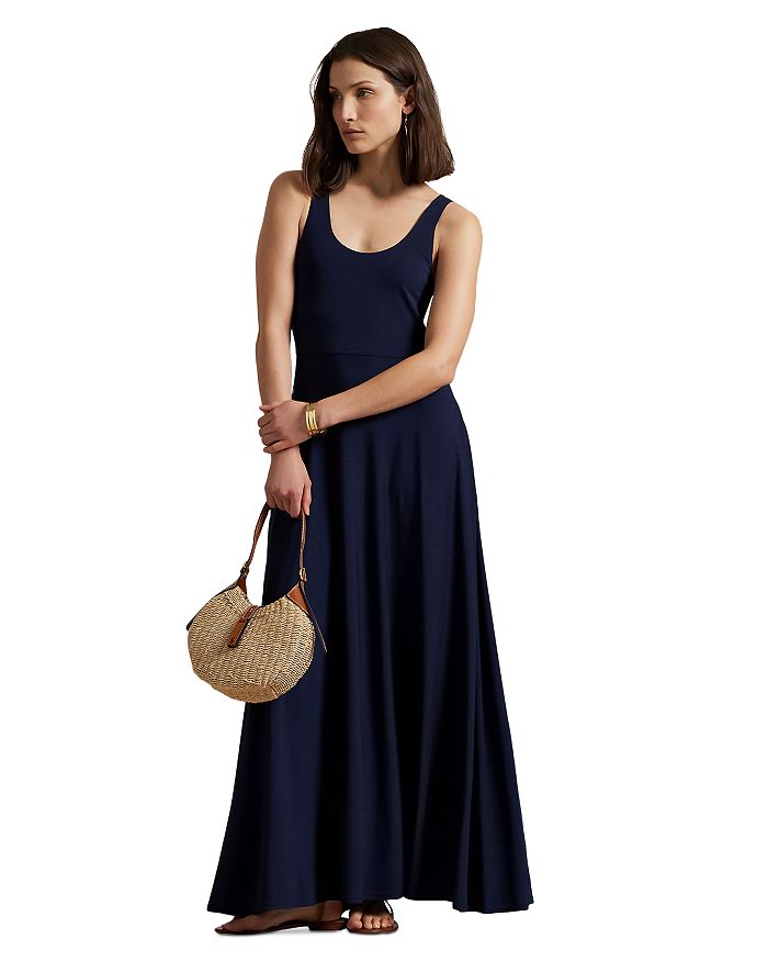 

Платье из джерси с круглым вырезом Ralph Lauren, синий