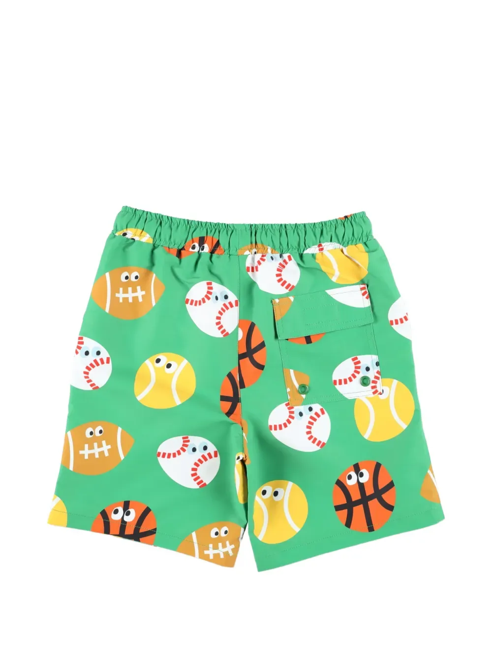 Плавательные шорты с принтом в виде мячей Stella McCartney Kids, зеленый — фото 2