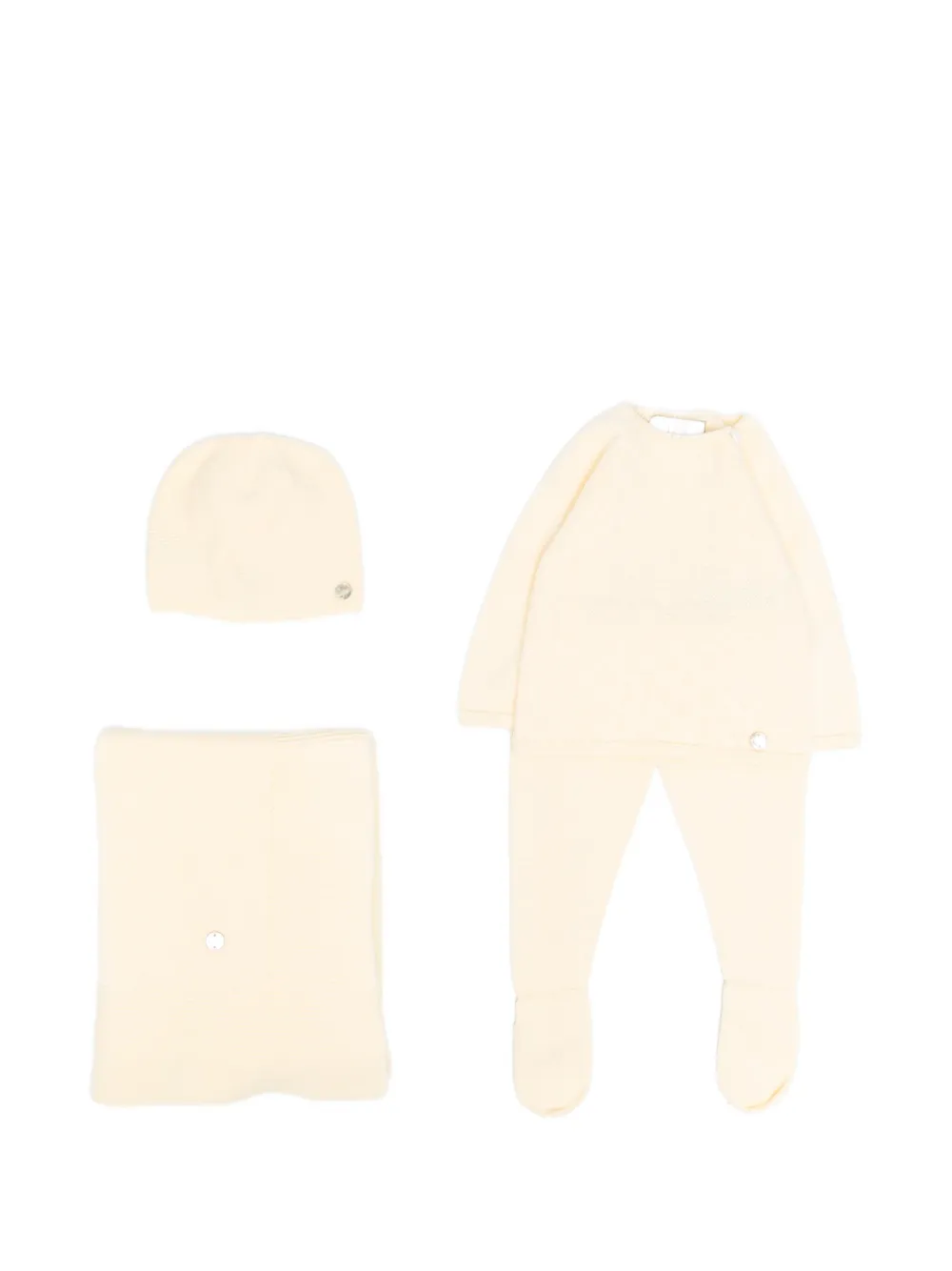 

Вязаный комплект для малыша (набор из четырех предметов) Paz Rodriguez, желтый