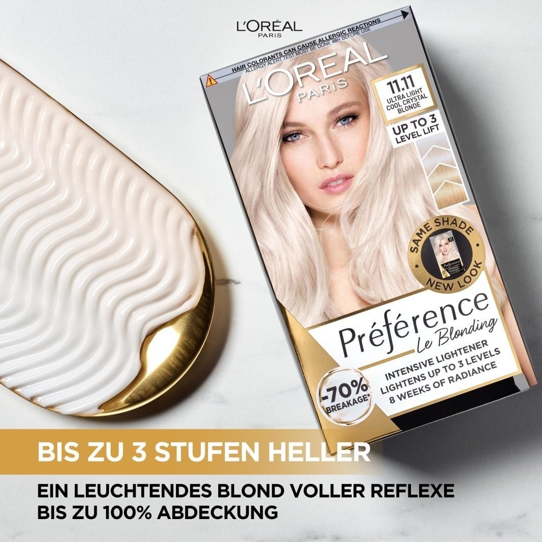 Краска для волос preference Loreal Paris, nr. 11.11 - ultra-helles kühles kristall-blond, количество 1 шт. — фото 2