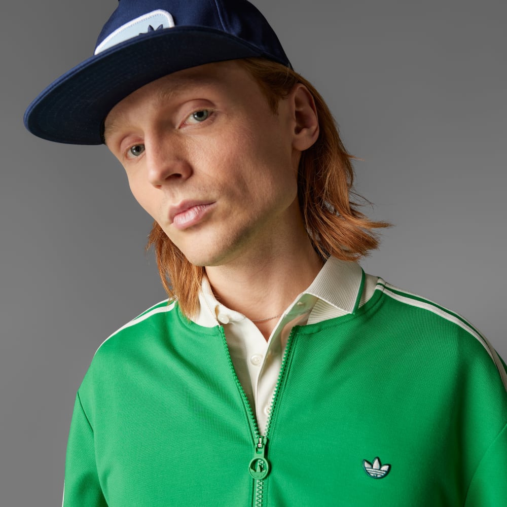 Спортивная толстовка Adidas Originals 3-Stripes 1/4 Zip Sweatshirt, зеленый — фото 3